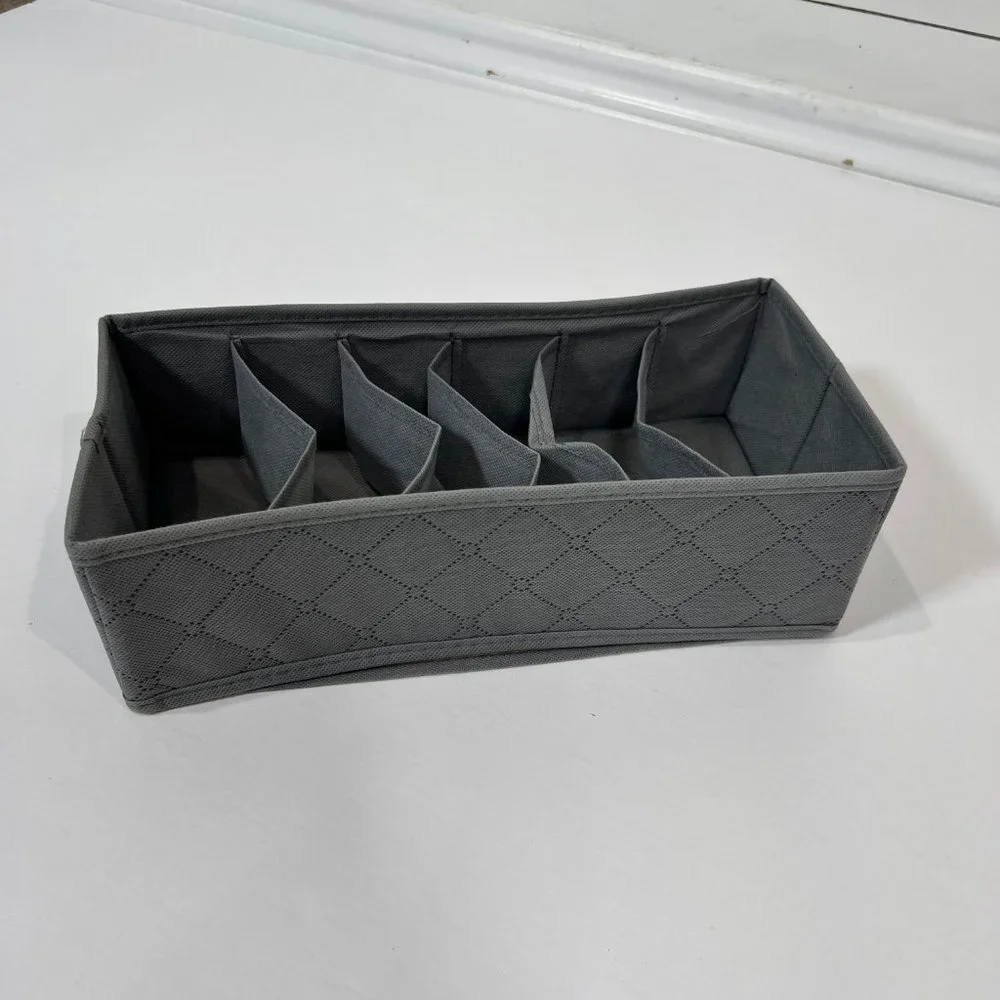 Sorbus Gray Collapsible 6 Piece Undergarment Drawer Storage